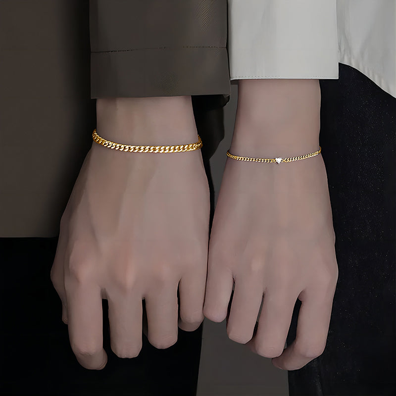 2Pcs Simple Delicate Bracelet Advanced Sense Heart Bracelets Valentines Gifts WEIRUI