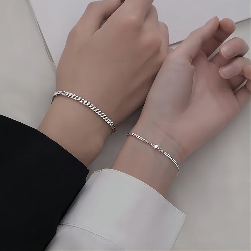 2Pcs Simple Delicate Bracelet Advanced Sense Heart Bracelets Valentines Gifts WEIRUI