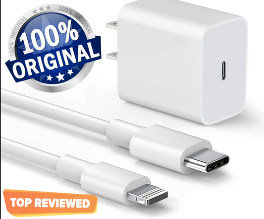 iPhone 20W Fast Charger with Type-C to Lightning Cable for All iPhone Models